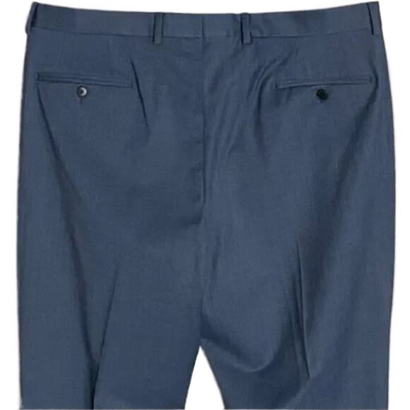 Armani Exchange Men's 38W Dress Pant Flat Front Raw Hem Stretch Wool Blue NEW - Picture 6 of 12